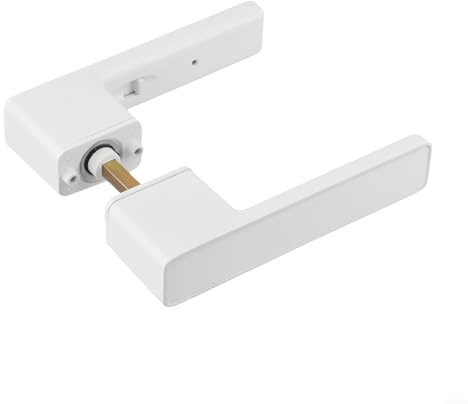 Serrure de porte d'intérieur de chambre à coucher avec fonctionnement magnétique silencieux, construction minimaliste en alliage de zinc avec noyau de verrouillage intégré (blanc)