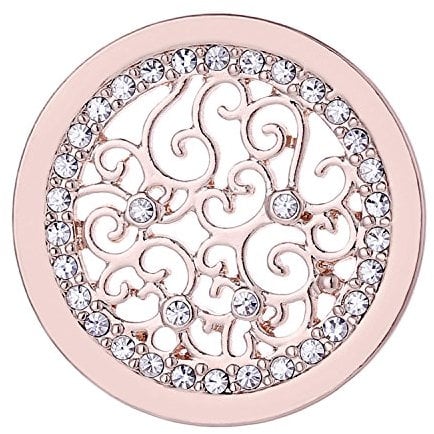 Morella Damen Coin 33 mm Zirkonia Ornament rosegold