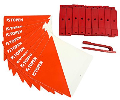 Topen 55000-15-35 Balizas plastificadas 15x15 & Pinzas marcadoras (10 Unidades), Orange, M