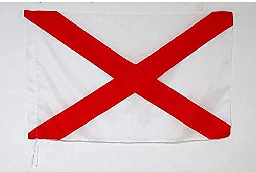 AZ FLAG Bandiera COMMISSARIO di Pista Bianca con Croce di San Giorgio Rossa 90x60cm - Bandiera COMPETIZIONI AUTOMOBILISTICHE 60 x 90 cm Foro per Asta