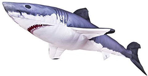 GABY Fish Pillows Dekoratives Kissen in Form eines echten Fisches, Großer weißer Hai Mini