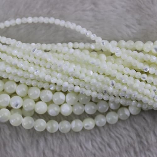 3mm Natural Mother of Pearl Shell Beads Round Gemstone Loose Beads for Jewellery Making (125-130pcs/strand)