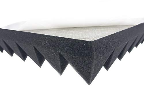 Pyramiden Schaumstoff (FSE Selbstklebend Anthrazit ca.49x49x5cm) Flammhemmend Akustikschaumstoff Raum Akustik Schall Dämmung Schutz