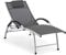 blumfeldt Sun Valley Gartenliege - mit Kopfkissen, zusammenklappbar, Gestell aus Aluminium, 4-Fach verstellbare Rückenlehne, Sun Comfort, Material: 70% PVC, 30% Polyester Comfort Mesh, grau