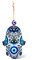 MYSTIC JEWELS Wandschmuck in Hamsa-Form (Hand der Fatima) aus Glas, um Gesundheit und Erfolg nach Hause zu bringen (Farbe 1)