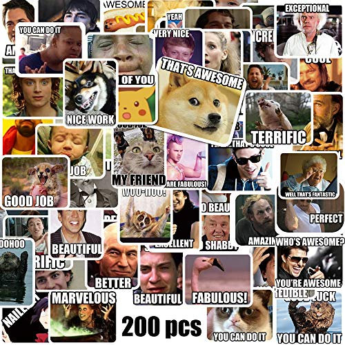 Meme Sticker, 200 Stück Meme Aufkleber für Lehrer, Lustige Meme Sticker für Laptop Handy Skateboard Fahrrad, Schüler aller Altersgruppen zur Bewertung