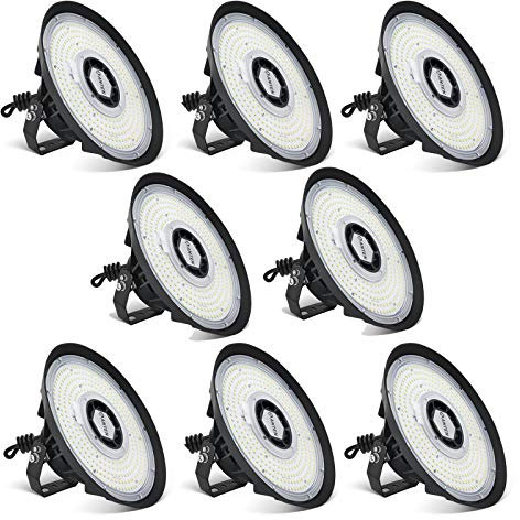 Anten LED Hallenbeleuchtung 200W Kaltweiß 5000K | 120°Abstrahlwinkel 28000lm Strahler led UFO Highbay Industrielampe IP65 Hallenstrahler für Gewerbliche Lager/Werkstatt/Garage leuchte (8 Stücke)