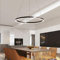 FUMIMID LED Pendellampe Wohnzimmerlampe Pendelleuchte Mit Kronleuchter Moderne Esstischlampe Aluminium Runde Acryl Beleuchtung Deckenleuchte,Schwarz,1lap 60cm