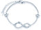 MicLee Bracelet de femme fille, bracelet en Argent 925, bracelet de symbole infini et de rose, avec l'étoile creuse, Zircon incrusté, Chaîne ajustable, bracelet de fleur