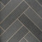 Retro Tile Style Vinyl Flooring 4.3mm Thick Comfortable Felt Back R10 Lino Kitchen Bathroom (Dark Grey Herringbone Parquet Tiles, 4m x 3m / 13ft 1 x 9ft 10)