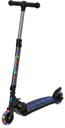 Hover-1 Nano Kick Scooter for Kids (5+ Year Old) | Features Lean-to-Turn Axle, Solid PU Tires & Slim-Design, 110 LB Max Weight, Safe for Kids, Black