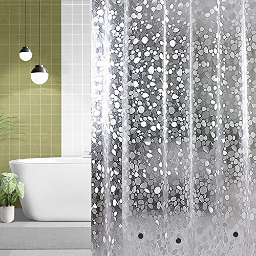 WedDecor Rideau de douche imperméable et résistant en PVC transparent effet 3D avec fond magnétique, 12 crochets de rideau, 180 cm x 180 cm