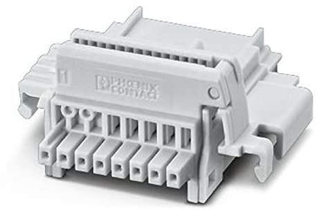 PHOENIX CONTACT TBUS8-25,0-PPPPPPPP-7035 Tragschienen-Busverbinder, 8 Polzahl pro Reihe, 2.54 mm Rastermaß, 32 V, Lichtgrau, 10 Stück