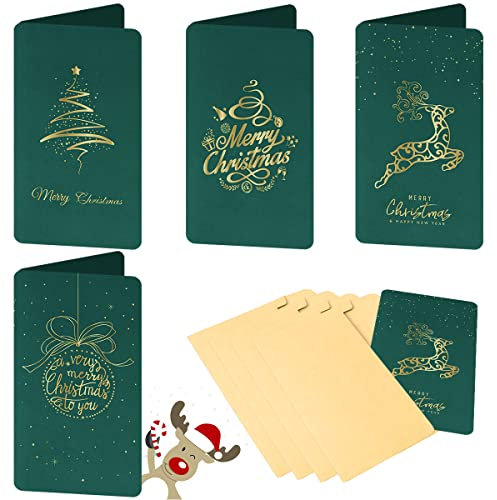 Paquets de cartes de Noël, voeux de bronzantes vintage vierges avec enveloppes, remerciement joyeux Noël, cartes de visite pour les invitations de fête d'anniversaire