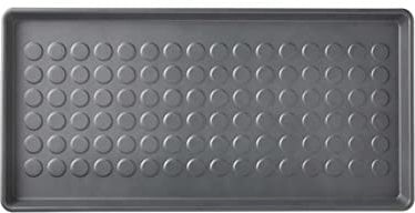 AAMEN Washable Non Slip Boot Tray, Multi Purpose Plastic Shoe Tray For Indoor & Outdoor Use, Rubber Mat Waterproof, Grey (71 x 35 x 3 cm)