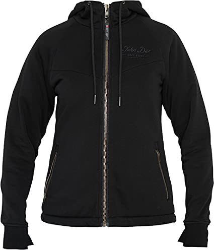 John Doe XTM 2.0 Damen Motorrad Zip Hoodie (Black,XS)