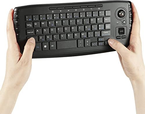 Kabellose Mini-Tastatur mit 2,4 GHz Scrollrad der Maus Trackball für PC, Pad, Xbox 360, Ps3, Google Android TV Box, Htpc, Iptv, Fernbedienung, Struktur X, italienisches Layout QWERTY