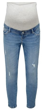 ONLY Damen Mom Jeans Blau M/32 | Hohe Taille fit, Knöchellang, Casual, Bei max. 40 grad waschen