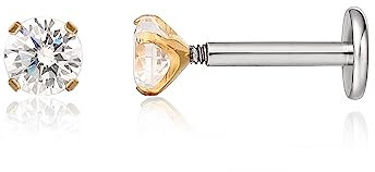 limerencia 18G Titan Tragus Piercing, 2 Stück Medizinische Lippenpiercing Labret Stecker Hypoallergen Helix Piercing ohr für Bauchnabel Zunge Augenbraue Lippe Septum Nase Ohr