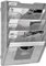 EasyPAG 5 Fächer Zusammensetzen Metall A4 Zeitschriftenhalter Wand Zeitschriften Wandhalter Aktenablage Dokumentenhalter Hängend Magazin Organizer Flyerhalter Prospektspender,Silber