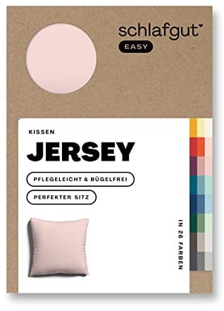 schlafgut Easy Jersey Kissenbezug 80x80 cm Purple Light mit 100% Baumwolle, superweicher & atmungsaktiver Kopfkissenbezug