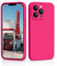 CALOOP Slim-Fit for iPhone 13 Pro Max Case,Sturdy Shockproof Hard Frame Cover with Anti-Scratch Microfiber Lining,Skin Soft Liquid Silicone,Full Protection for Screen and Camera Lens(Hot Pink)