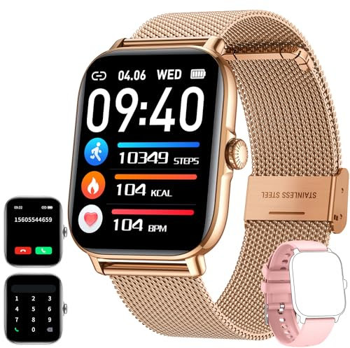 Orologio Smartwatch Donna Uomo Watch: 1,85 Schermo Contapassi con Risposta Chiamate Cardiofrequenzimetro da Polso con SpO2 Impermeabile Orologi Smart Watch Pressione Sanguigna per Android iPhone