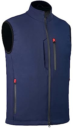 Ambick Krayz Gilet da uomo per abbigliamento sportivo softshell da esterno antivento foderato in pile con tasche con cerniera, gilet da corsa senza maniche ideale per viaggi, golf, escursioni