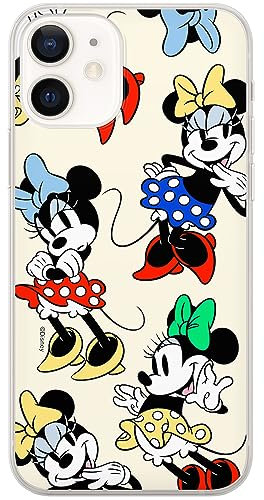 ERT GROUP mobile phone case for Iphone 12 Mini original and officially Licensed Disney pattern Minnie 076 optimally adapted to the shape of the mobile phone, case made of TPU