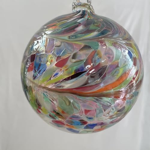 Kugel zum hängen Bunte Glaskugel zum aufhängen Ornament bunt Fensternkugel mundgeblasenes Kristallglas Ø ca. 10 cm