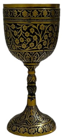 Morcomart Kelchbecher mit schwerem Boden, massives Messing, 266 ml, Kommunionkelch, Cocktailkelch, Partygeschenk, Hochzeit, Weihnachten, 1 Stück