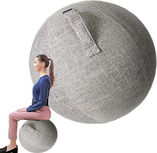 Gymnastikball-Stuhl für Büro und Schreibtisch, Yoga-Stuhl mit Stabilitätsballbezug, Yoga-Ball-Bürostuhl 55/65/75 cm Yoga-Ball-Stuhlbezug (Farbe: Grau, Größe: 75 cm)