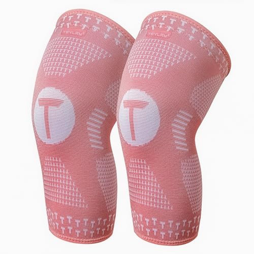 Teylam Kniebandage für Männer/Damen 2er set, Medizinisches knieschoner für Meniskusriss, Arthritis, ACL, Kompression bandage knie für Basketball, Volleyball, Yoga, Laufen, Rechts & links Bein tragbar