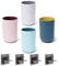 4PCS Waschen Zahnputzbecher mit Zahnbürstenhalter Ohne Bohren, TIE-DailyNec Mundwasser Tasse, Tragbarer Plastikbecher für das Badezimmer Tragbarer Reise Mundbecher