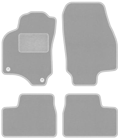 Velours-Fußmatten passend für Opel Astra G 1998-2009, Grau, OSLO, passgenau | passend für Cabrio/Coupé/Bertone; Velours-Teppich (Polypropylen), ca. 6,5 mm; rutschfest, Universal-Befestigungen