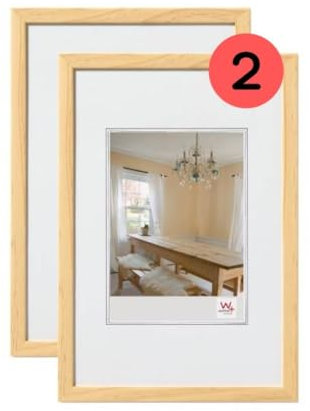 walther design Bilderrahmen Peppers Holzrahmen 13x18 cm kiefer, Doppelpack, BP318KD