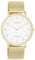 Oozoo Vintage Damen Uhr Gold/Weiß | Armbanduhr Damen mit Mesharmband | Moderne Uhr für Frauen | Edle Analog Damenuhr in rund C20342 (40mm Gehäuse)
