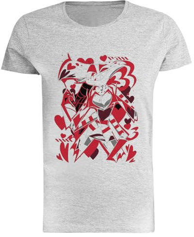 Hazbin Hotel Angel Dust Graues Damen-T-Shirt Mit Regulären Kurzen Ärmeln