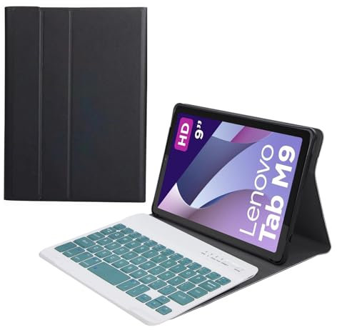 Keyboard Case for Lenovo Tab M9 2023 Release 9.0 (TB-310FU/TB-310XU), Magnetically Detachable Wireless Bluetooth Keyboard (Tab M9 2023 9),Deep Green