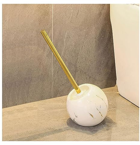 INFJMH Brosse WC Ensemble de brosses de Toilette en céramique, Motif marbre, Brosse de Nettoyage de Toilettes Ronde avec Manche Long, Accessoires de Nettoyage de Toilettes de Salle de Bains Balai WC
