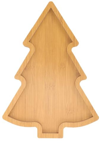 Housoutil Vassoio in Legno A Forma di Albero di Natale Snack A Forma di Albero di Natale in Vassoio da Dessert A Forma di Albero di Babbo Natale