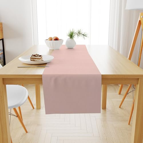 Tischläufer Rosa Leinen,Lotuseffekt ,Tischläufer Outdoor,Pflegeleicht,Tischläufer ,Table Runner Tischband – Maschinenwaschbar