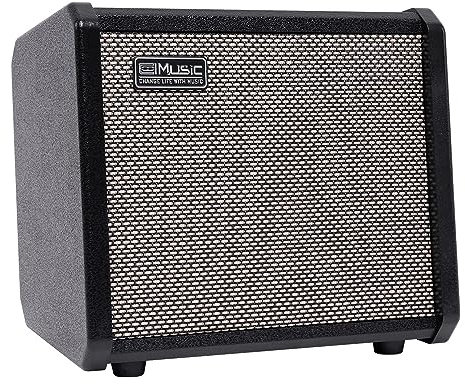 Dellersound TS20 - Amplificador combo bajo 20W - Negro, adecuado para guitarra baja, altavoz de 16,5 cm, circuito Overdrive, interruptor de contorno Mid-Scoop