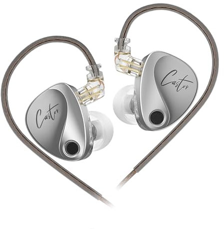 KZ Castor - Monitor intraural, auriculares de alta fidelidad mejorados, auriculares para juegos de controlador de doble dinámica, cable desmontable 2PIN-C