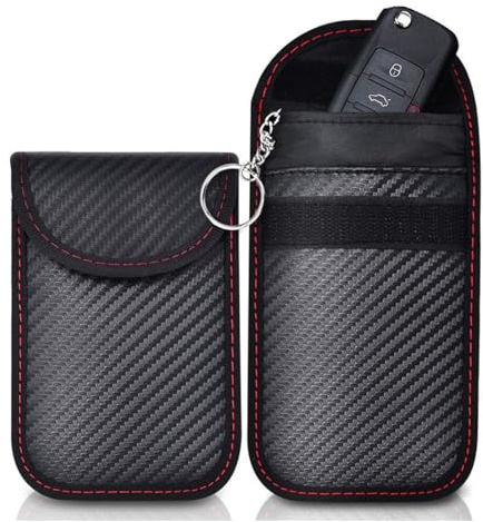 2 STK Mini Keyless Go Schutz Autoschlüssel, 12.5×8cm Autoschlüssel Schutz Keyless Hülle Tasche,Schwarz Autoschlüssel Hülle,RFID Funkschlüssel Abschirmung Schlüsseltasche,Keyless go Schutz