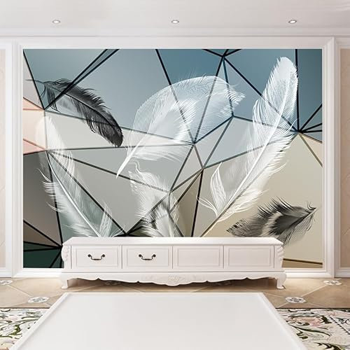 Papier Peint Panoramique Géométrique Noir Bleu Papier Peint Chambre Adulte Papier Peint Panoramique Enfant Papier Peint Salon Décoratif Papier Peint Intissé 300x240cm