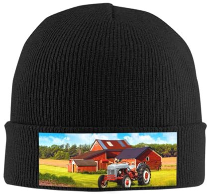 IguaTu Company Farm Traktor Strickmütze für Herren Damen - weiche, dehnbare Wintermütze, Schwarz , Einheitsgröße