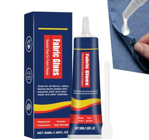 Tubo de pegamento de costura - 50 ml de pegamento líquido Flood, pegamento de goma sintética eficiente | Adhesivo para tela para ropa, lavadora multifuncional, secadora, pegamento permanente seguro