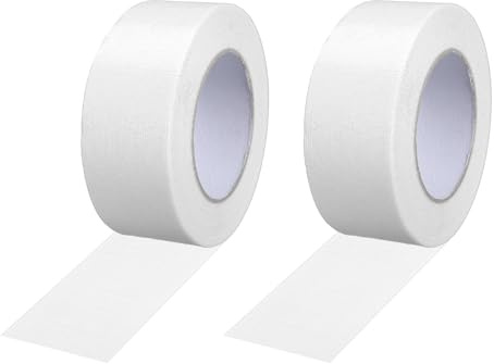 PATIKIL 2pz Nastro per Campo da Pickleball 50m x 4,8cm Nastro Impermeabile Opaco per Marcatura del Pavimento Adesivo Esterni per Palestra Vialetto Cortile, Bianco
