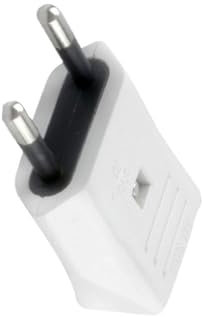 Clavija bipolar 10 A blanca, ideal para enchufes domésticos, conexiones eléctricas y dispositivos de bajo consumo.
